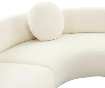 Hiro Boucle Curved Sectional - Cream - Handcrafted - White