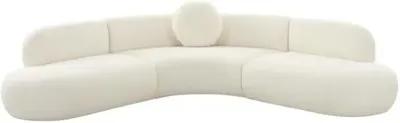 Hiro Boucle Curved Sectional - Cream - Handcrafted - White