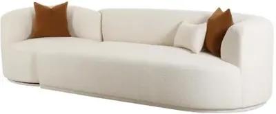 Kylan Boucle 2-Piece Modular Right-Facing Sofa - Cream - Handcrafted