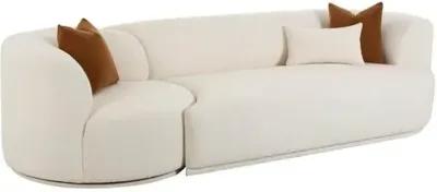 Kylan Boucle 2-Piece Modular Right-Facing Sofa - Cream - Handcrafted