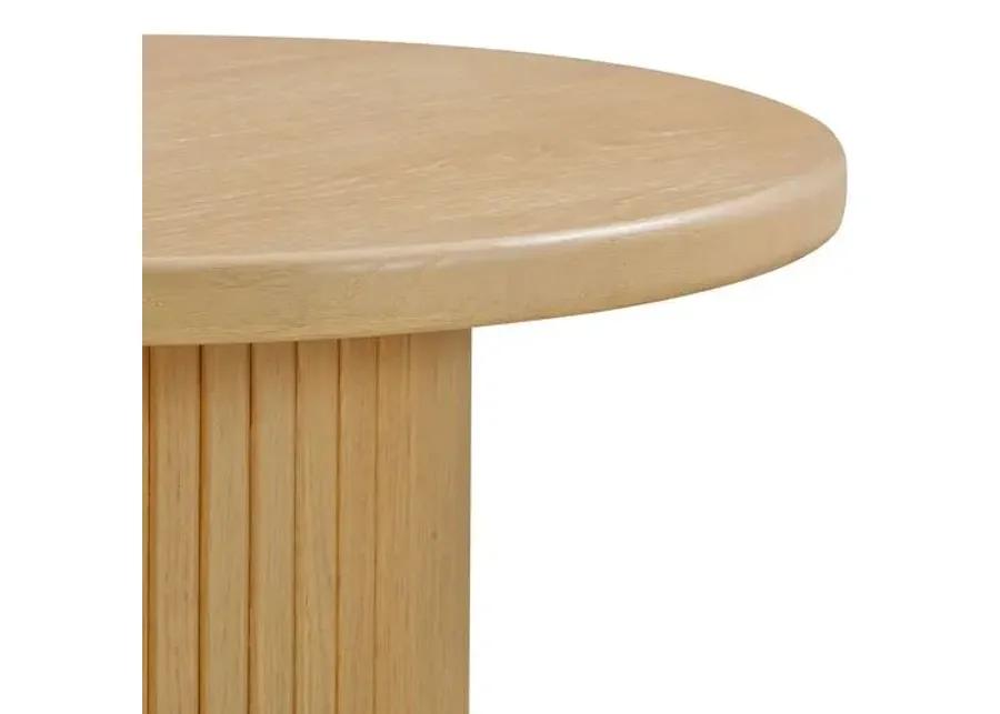 Aurora Fluted 26" Round Entry Table - Natural Ash - Brown