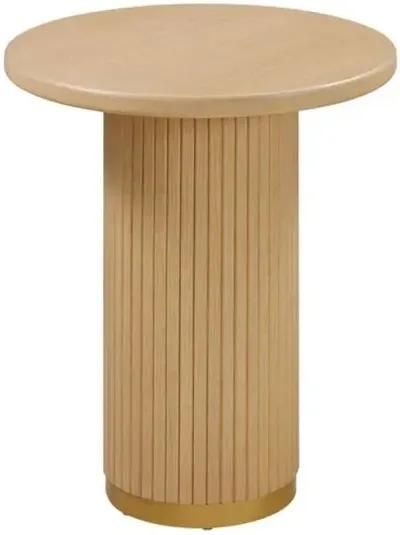 Aurora Fluted 26" Round Entry Table - Natural Ash - Brown