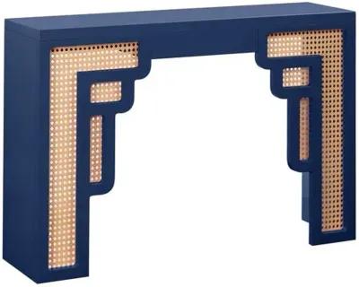 Savannah Rattan Console - Handcrafted - Blue