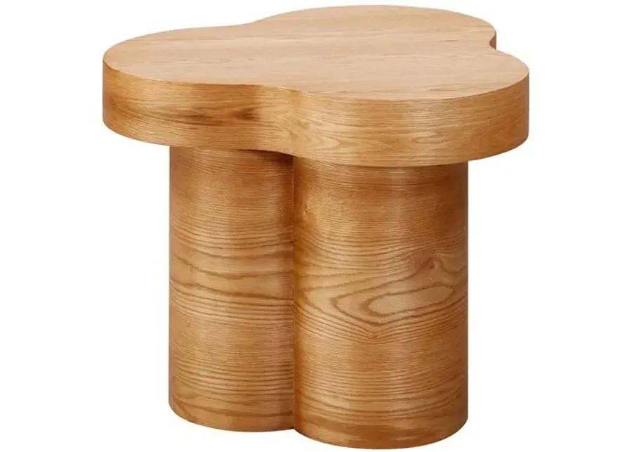 Jira Oak Side Table - Natural - Handcrafted - Brown