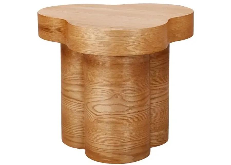 Jira Oak Side Table - Natural - Handcrafted - Brown