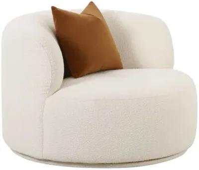 Kylan Boucle Swivel Chair - Cream - Handcrafted