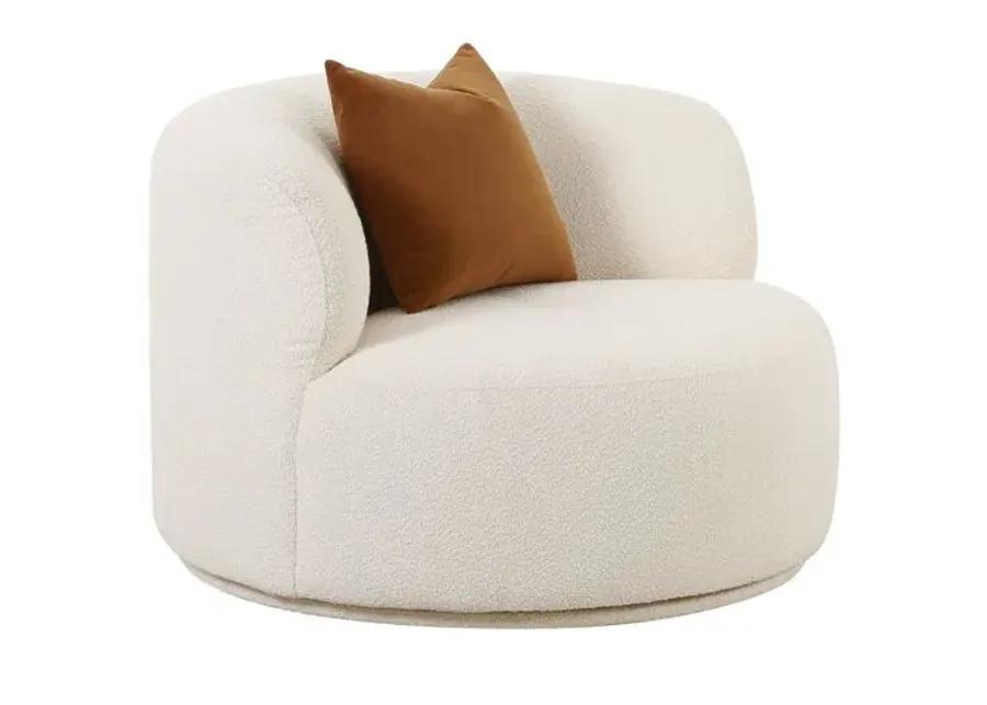 Kylan Boucle Swivel Chair - Cream - Handcrafted