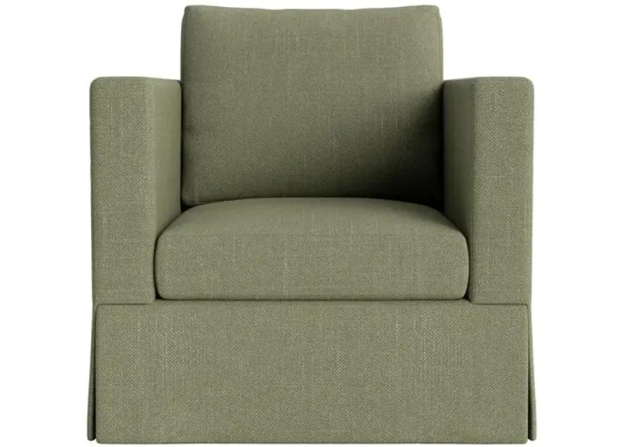 Marth Stewart Brock Chair - Lily Pond Linen Weave - Handcrafted - Green