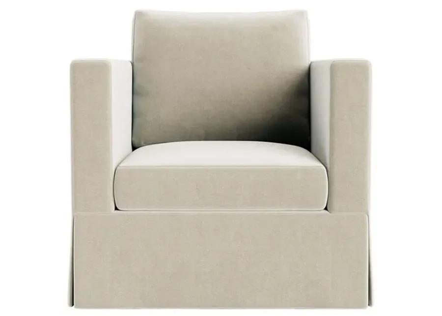 Marth Stewart Brock Chair - Perry Street Velvet - Handcrafted - Beige