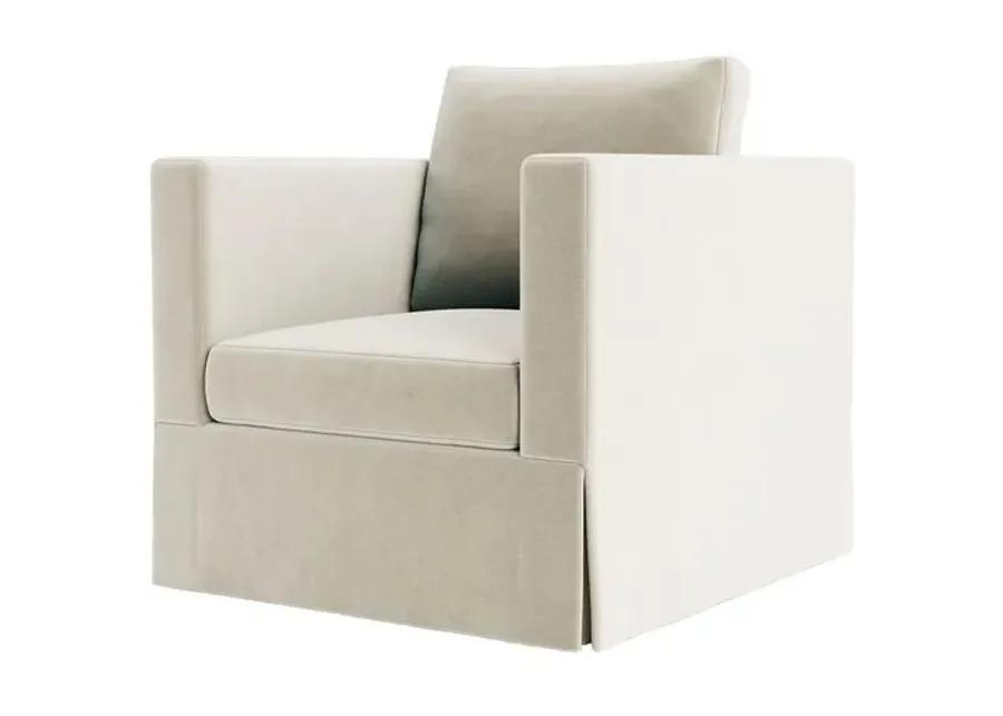 Marth Stewart Brock Chair - Perry Street Velvet - Handcrafted - Beige