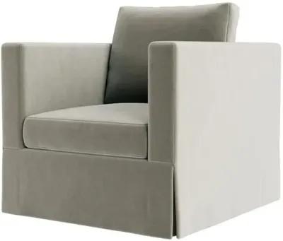 Marth Stewart Brock Chair - Perry Street Velvet - Handcrafted - Gray