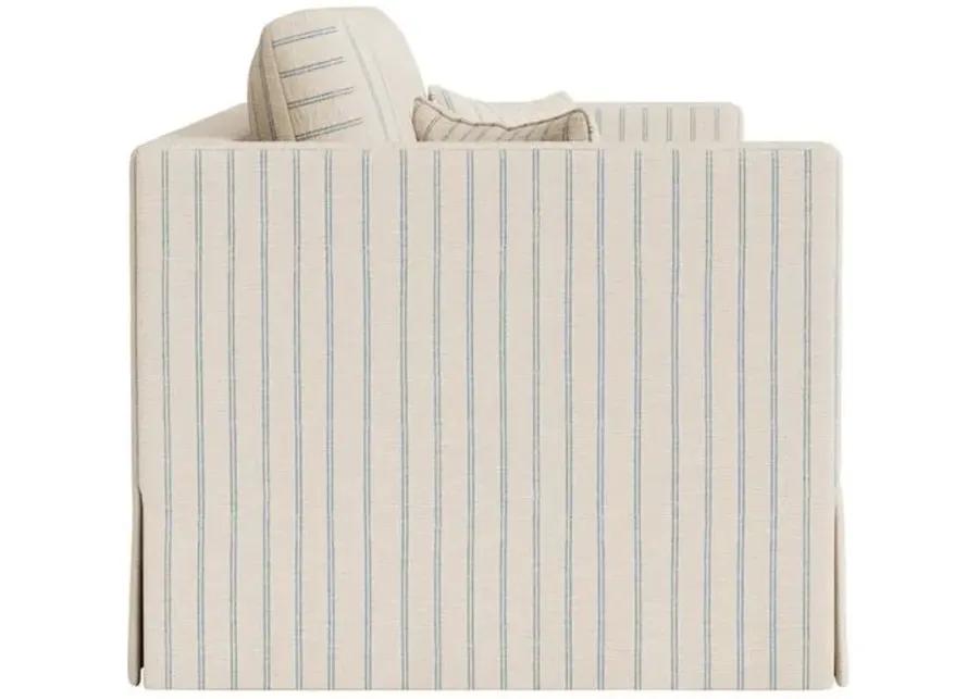 Marth Stewart Brock Sofa - Lily Pond Linen Weave Stripe - Handcrafted