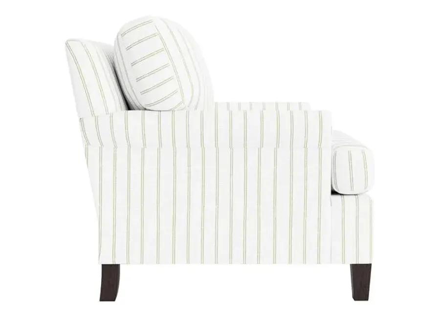 Marth Stewart Foster Chair - Lily Pond Linen Weave Stripe - Handcrafted - Green