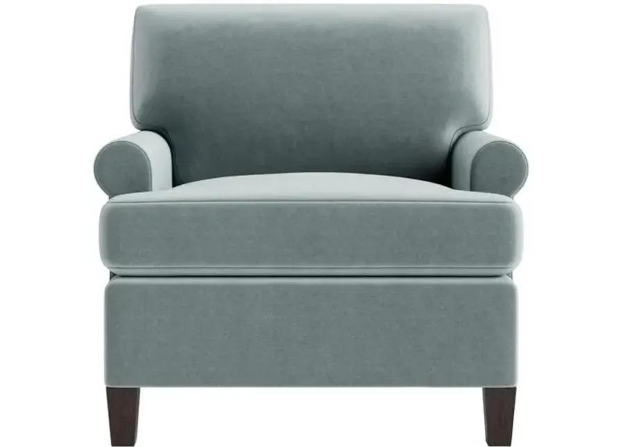 Marth Stewart Foster Chair - Perry Street Velvet - Handcrafted - Blue