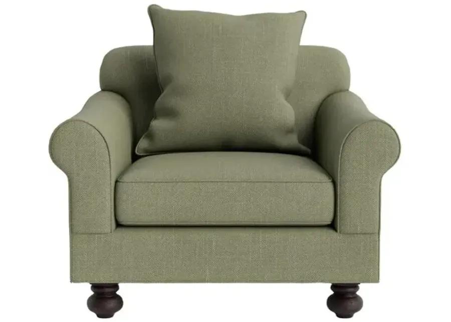 Marth Stewart Logan Chair - Lily Pond Linen Weave - Handcrafted - Green