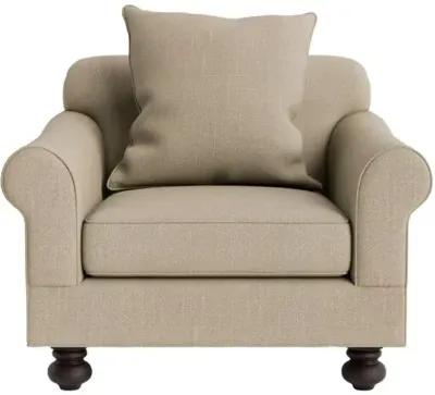 Marth Stewart Logan Chair - Lily Pond Linen Weave - Handcrafted - Brown