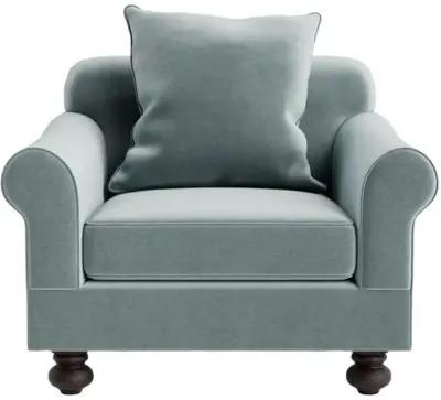 Marth Stewart Logan Chair - Perry Street Velvet - Handcrafted - Blue