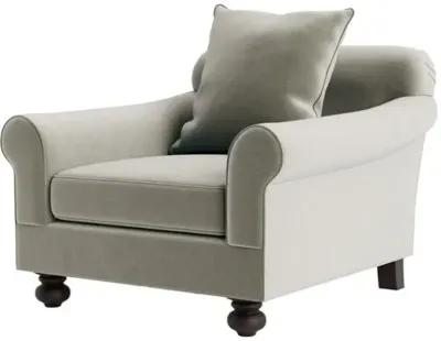 Marth Stewart Logan Chair - Perry Street Velvet - Handcrafted - Gray