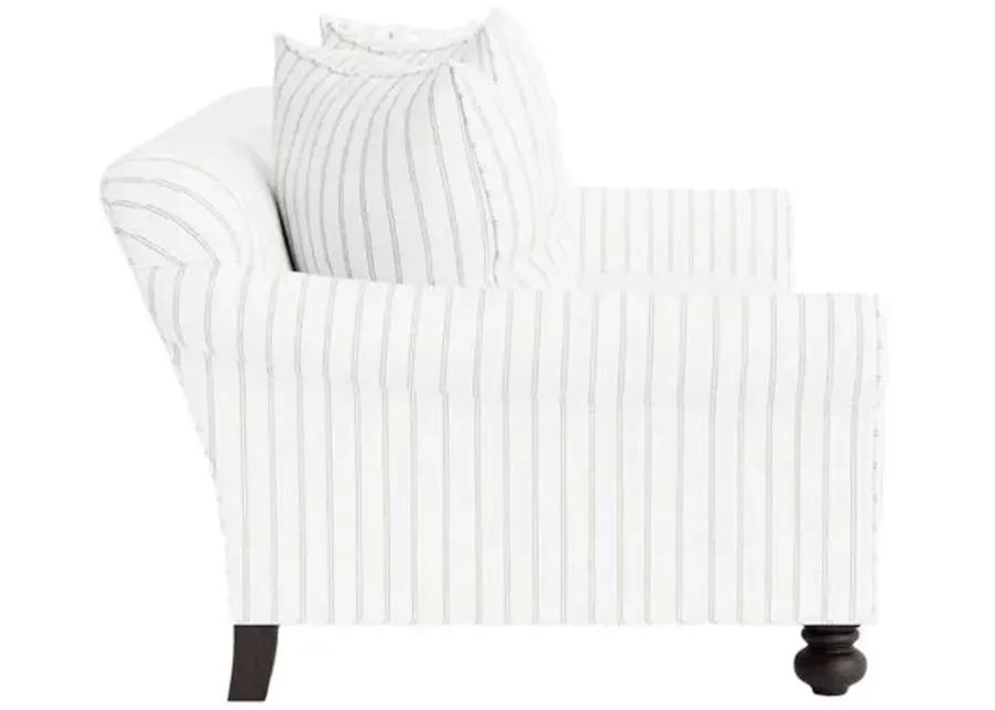 Marth Stewart Logan Sofa - Lily Pond Linen Weave Stripe - Handcrafted