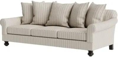 Marth Stewart Logan Sofa - Lily Pond Linen Weave Stripe - Handcrafted