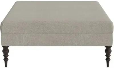 Marth Stewart Renwick Ottoman - Lily Pond Linen Weave - Handcrafted - Gray