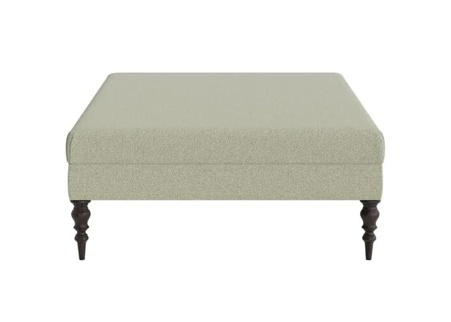 Marth Stewart Renwick Ottoman - Perry Street Boucle - Handcrafted - Green