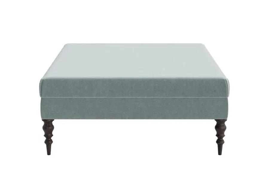 Marth Stewart Renwick Ottoman - Perry Street Velvet - Handcrafted - Blue