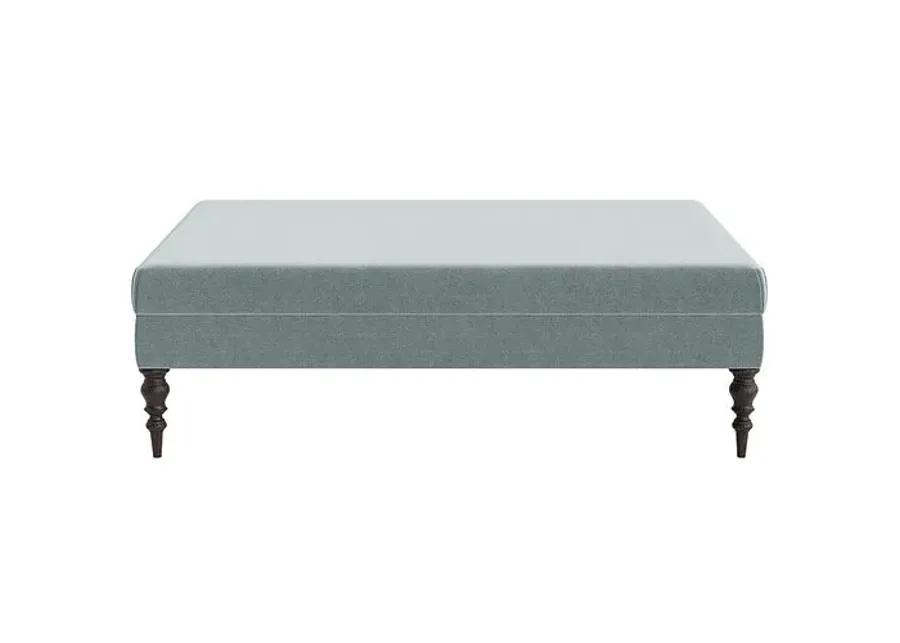 Marth Stewart Renwick Ottoman - Perry Street Velvet - Handcrafted - Blue