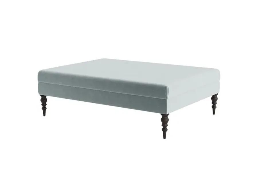 Marth Stewart Renwick Ottoman - Perry Street Velvet - Handcrafted - Blue