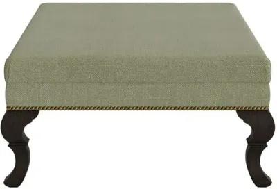 Marth Stewart Wallace Ottoman - Lily Pond Linen Weave - Handcrafted - Green