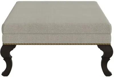 Marth Stewart Wallace Ottoman - Lily Pond Linen Weave - Handcrafted - Gray