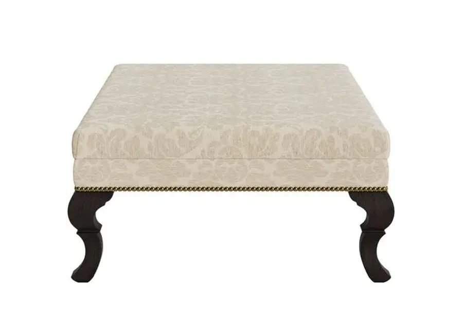 Marth Stewart Wallace Ottoman - Skylands Damask - Handcrafted - Brown