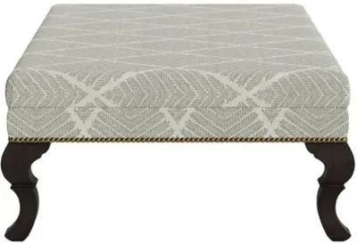 Marth Stewart Wallace Ottoman - Bedford Jacquard - Handcrafted - Green