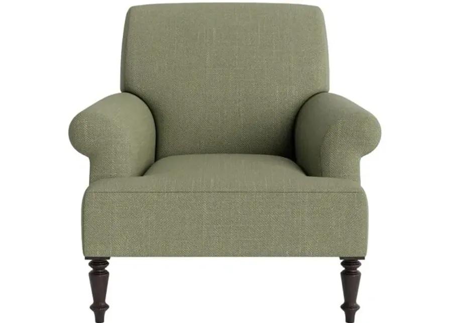 Marth Stewart Grady Chair - Lily Pond Linen Weave - Handcrafted - Green