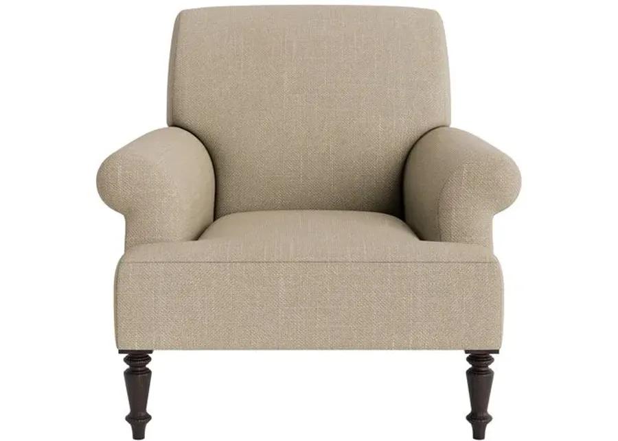 Marth Stewart Grady Chair - Lily Pond Linen Weave - Handcrafted - Brown