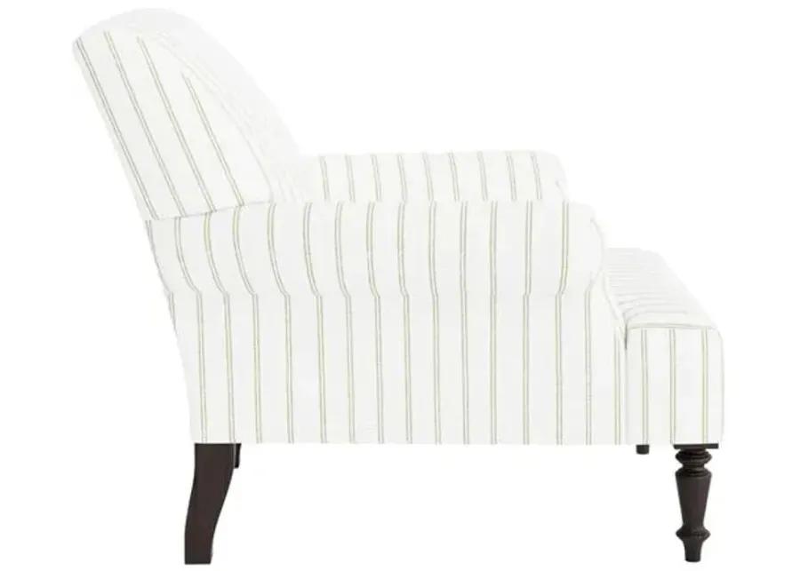 Marth Stewart Grady Chair - Lily Pond Linen Weave Stripe - Handcrafted - Green