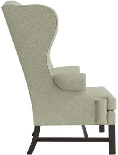 Marth Stewart Dearborne Wingback Chair - Perry Street Boucle - Handcrafted in The USA - Green - Comfortable, Stylish