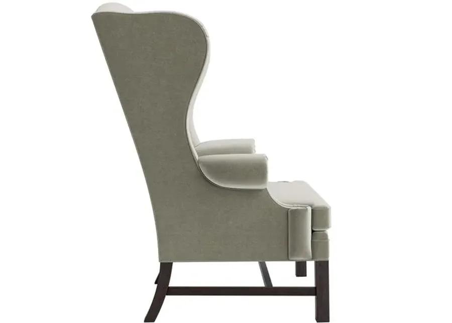 Marth Stewart Dearborne Wingback Chair - Perry Street Velvet - Handcrafted in The USA - Gray - Comfortable, Stylish