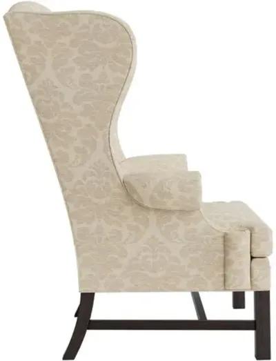 Marth Stewart Dearborne Wingback Chair - Skylands Damask - Handcrafted in The USA - Brown - Comfortable, Stylish