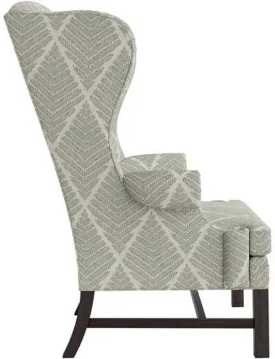 Marth Stewart Dearborne Wingback Chair - Bedford Jacquard - Handcrafted in The USA - Green - Comfortable, Stylish