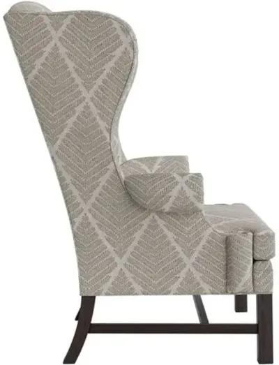 Marth Stewart Dearborne Wingback Chair - Bedford Jacquard - Handcrafted in The USA - Gray - Comfortable, Stylish