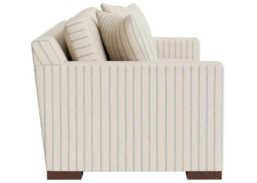 Marth Stewart Rexford Sofa - Lily Pond Linen Weave Stripe - Handcrafted