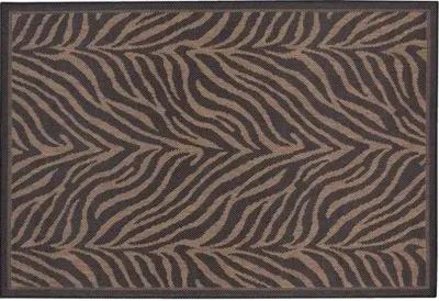 Recife Zebra Indoor/Outdoor Rug,Black/Cocoa - Black