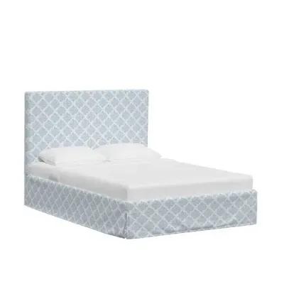 Shona Slipcover Bed - Issa Light Indigo - White