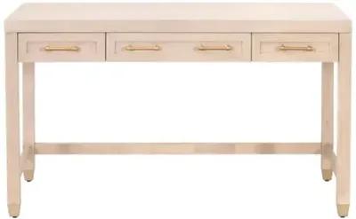 Lilou 3-Drawer Desk - Light Honey Oak - Brown