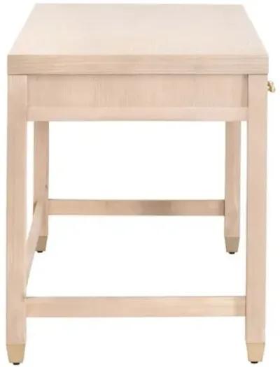 Lilou 3-Drawer Desk - Light Honey Oak - Brown