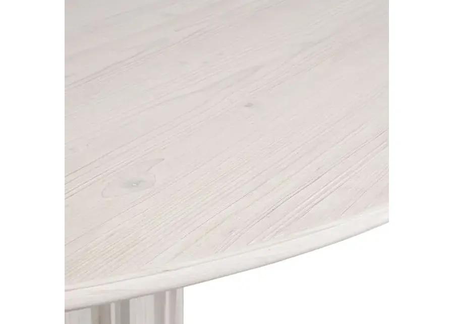 Jean 54" Round Dining Table - White Wash Pine