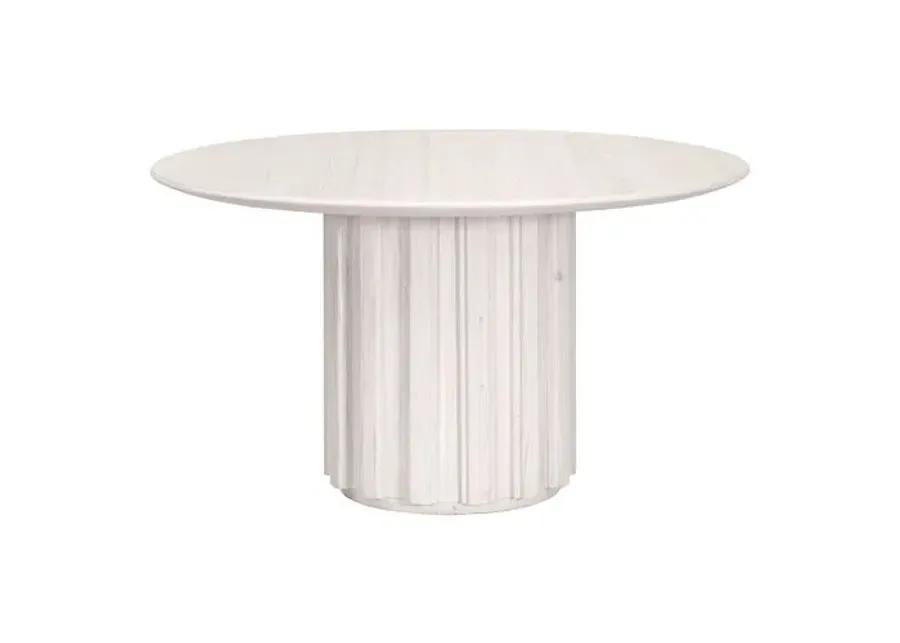 Jean 54" Round Dining Table - White Wash Pine