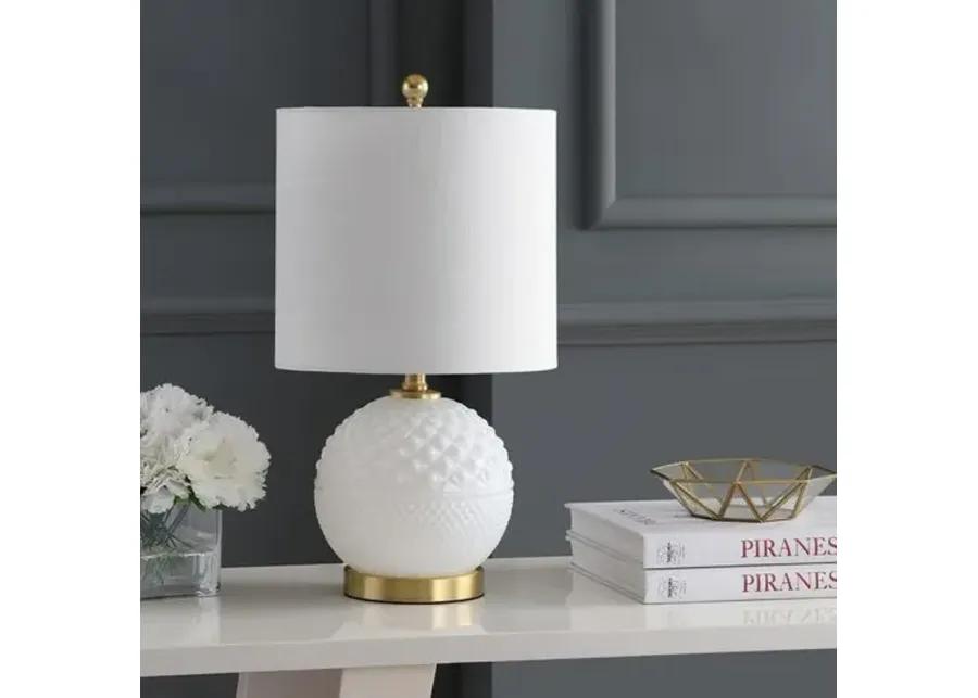 Ariel Glass Table Lamp - White/Gold