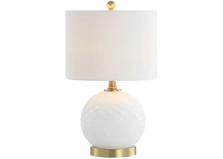 Ariel Glass Table Lamp - White/Gold